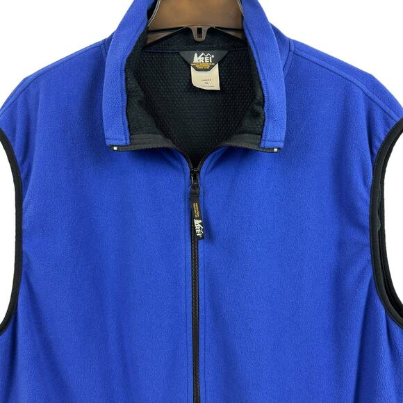 Men's REI Blue Fleece Vest Unisex Zip Up Lined Outdoor Canada Made Outerwear XL - Picture 2 of 12